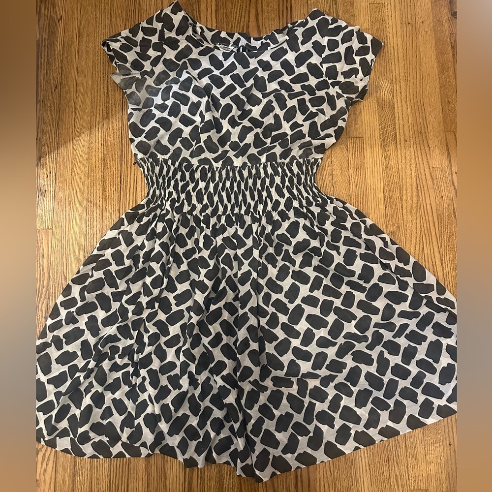 Plus Size MadMen 60’s B&W Pop Art Print Cotton Day Dress XXL Vintage